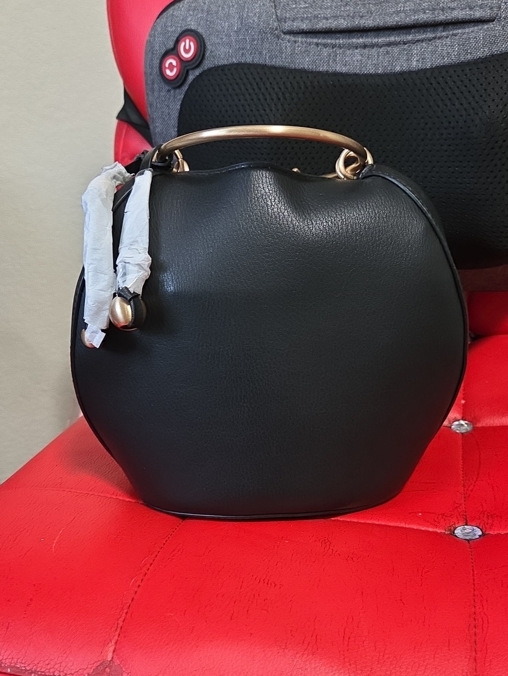 a new day Black Mini Top-Handle Bag with Gold Accent New But Tag Came Off
